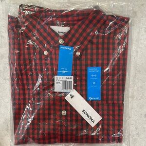 Sonoma Red and Black Casual Button Down Shirt